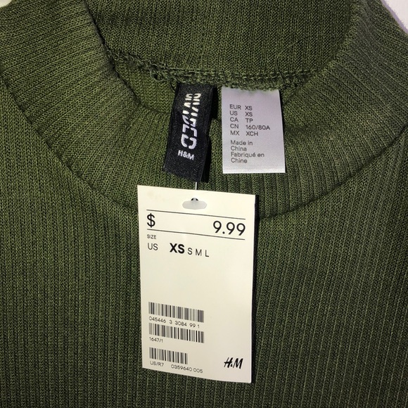 H&M unworn green mock neck top - Picture 2 of 2